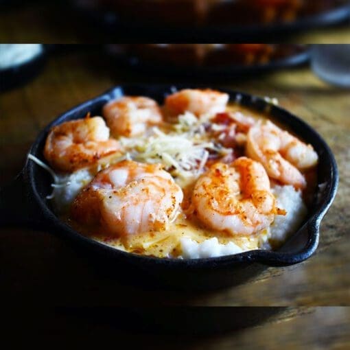 Shrimp and Grits at Two Cracked Eggs Cafe